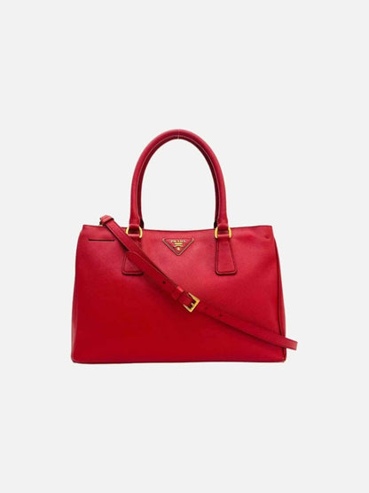 Pre - loved PRADA Galleria Red Top Handle at Reems Closet