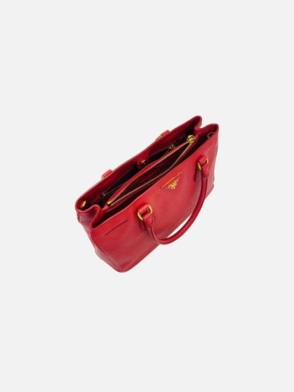 Pre - loved PRADA Galleria Red Top Handle at Reems Closet