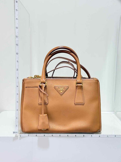 Pre - loved PRADA Galleria Tan Top Handle at Reems Closet