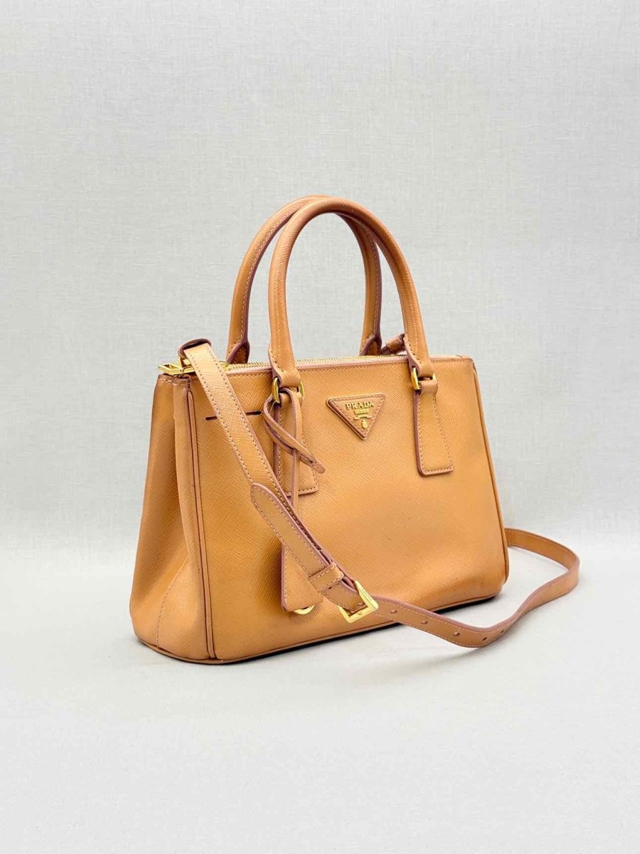 Pre - loved PRADA Galleria Tan Top Handle at Reems Closet