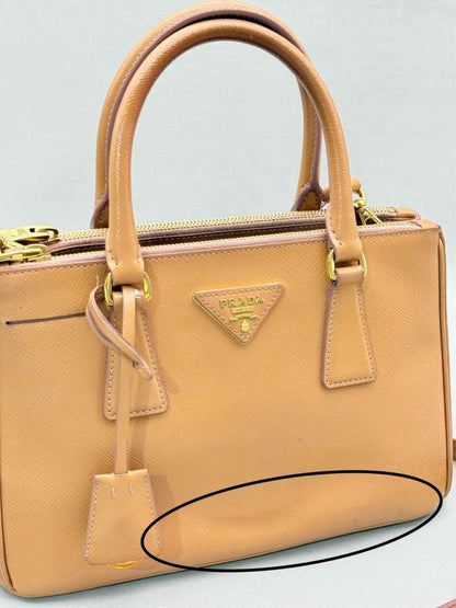 Pre - loved PRADA Galleria Tan Top Handle at Reems Closet