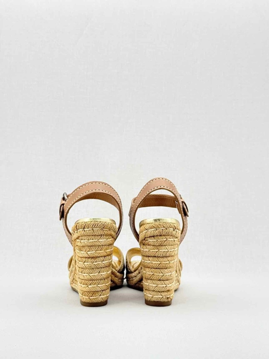 Pre - loved PRADA Gold Size EU 40 Wedges at Reems Closet