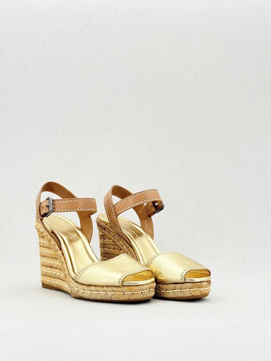 Pre - loved PRADA Gold Size EU 40 Wedges at Reems Closet