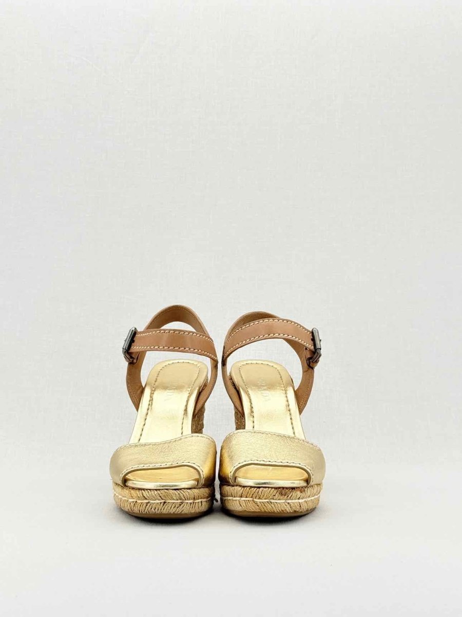 Pre - loved PRADA Gold Size EU 40 Wedges at Reems Closet