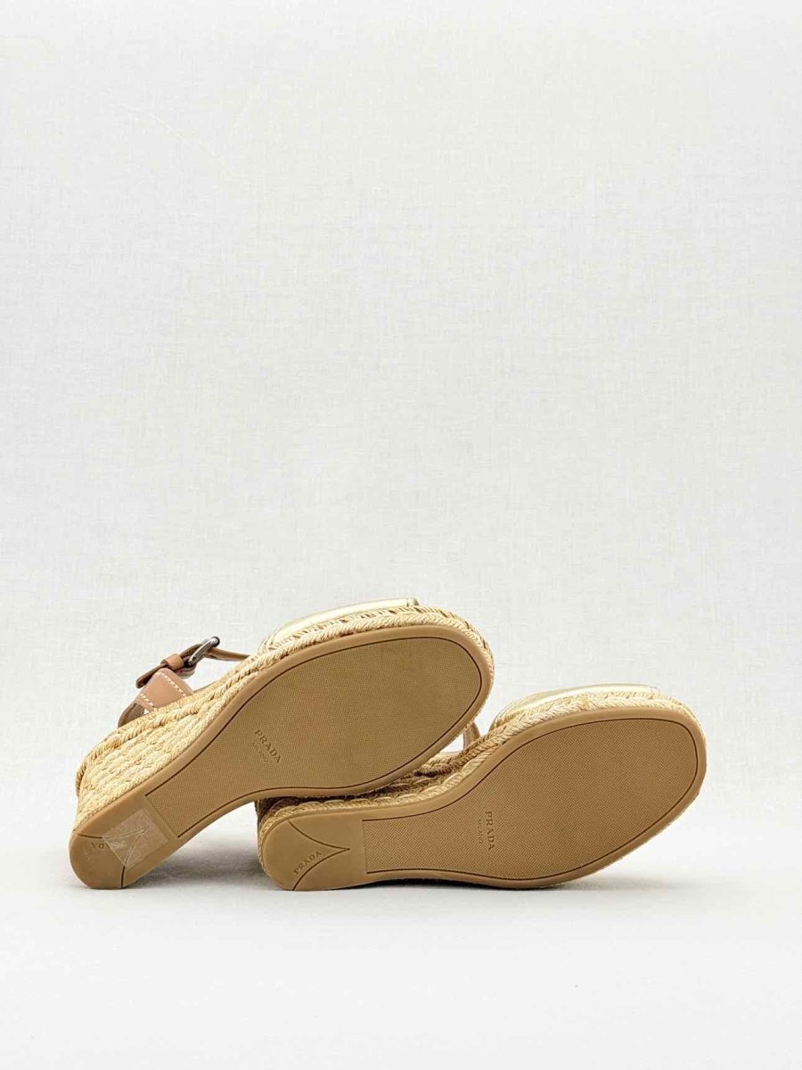 Pre - loved PRADA Gold Size EU 40 Wedges at Reems Closet