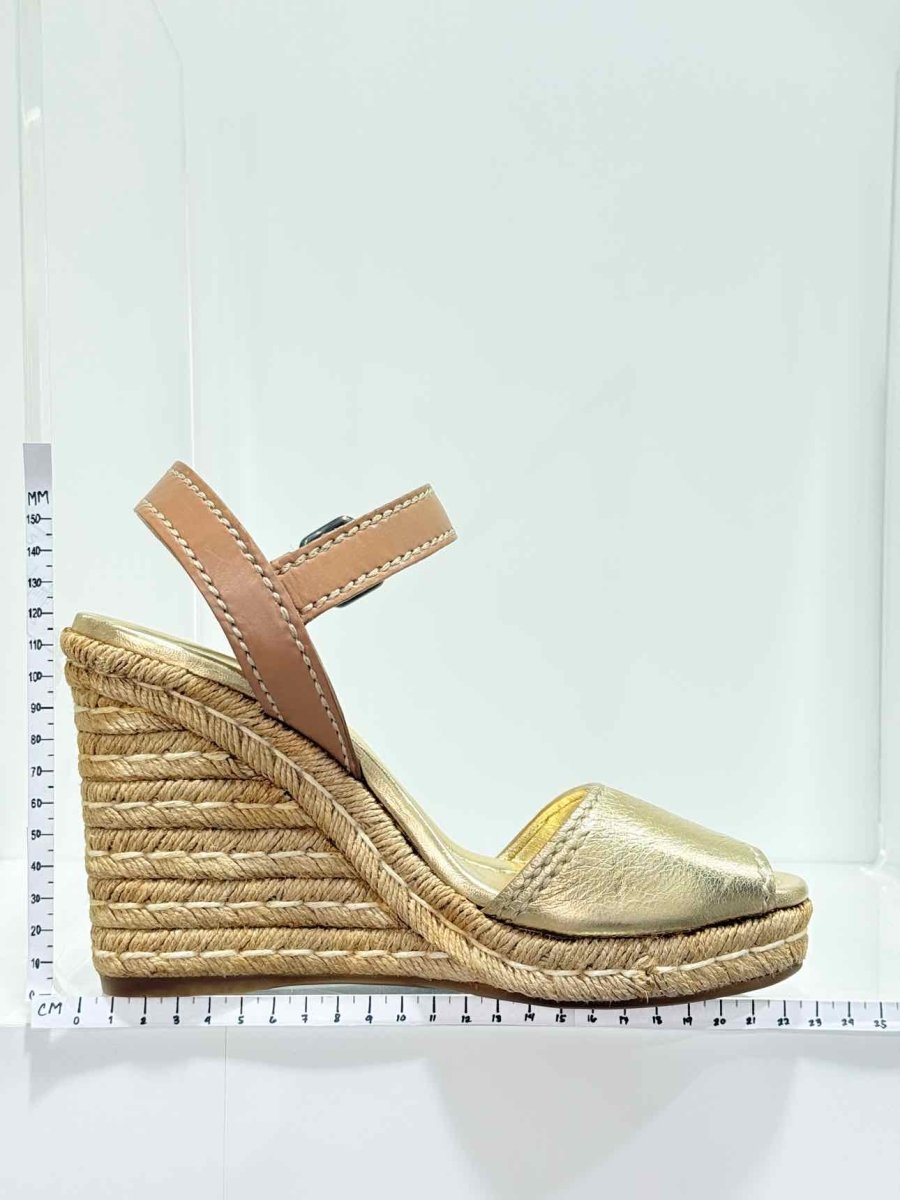 Pre - loved PRADA Gold Size EU 40 Wedges at Reems Closet
