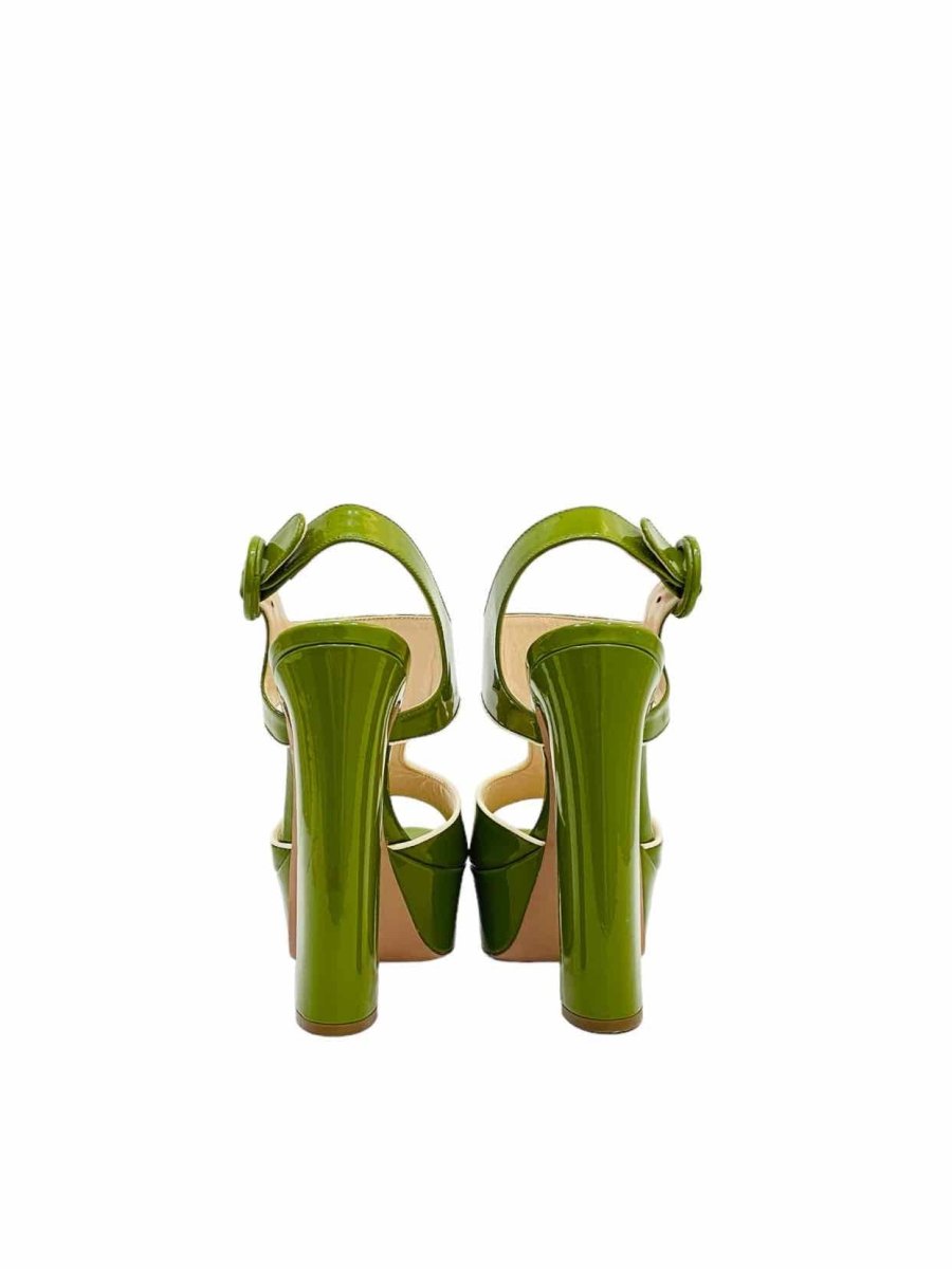 Pre-loved PRADA Green Heeled Sandals from Reems Closet
