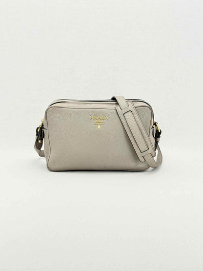 Pre - loved PRADA Grey Crossbody at Reems Closet