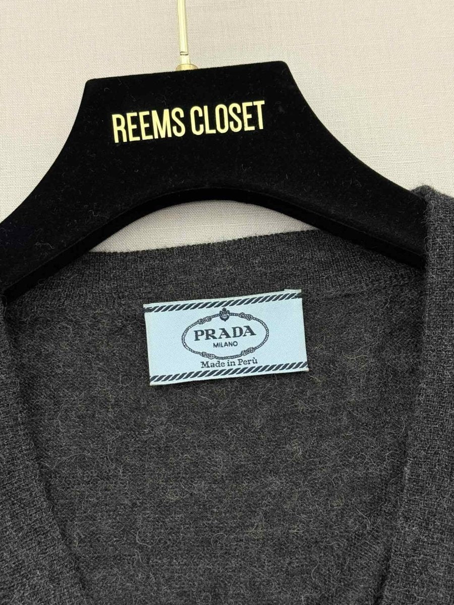 Pre - loved PRADA Grey Size US 12 Cardigan at Reems Closet