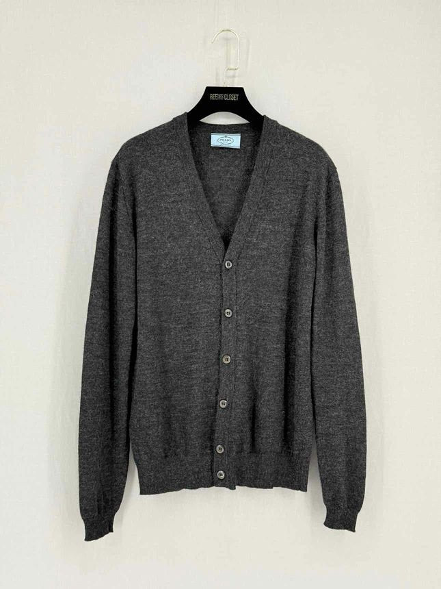 Pre - loved PRADA Grey Size US 12 Cardigan at Reems Closet