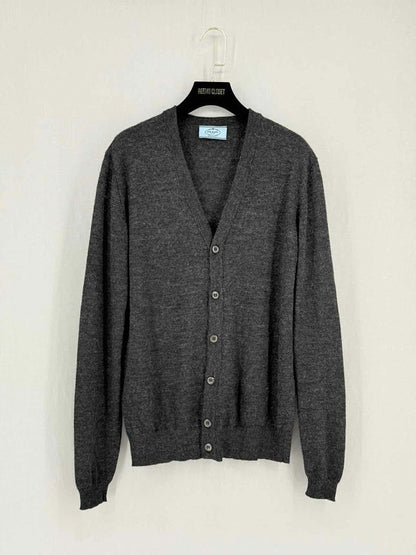 Pre - loved PRADA Grey Size US 12 Cardigan at Reems Closet