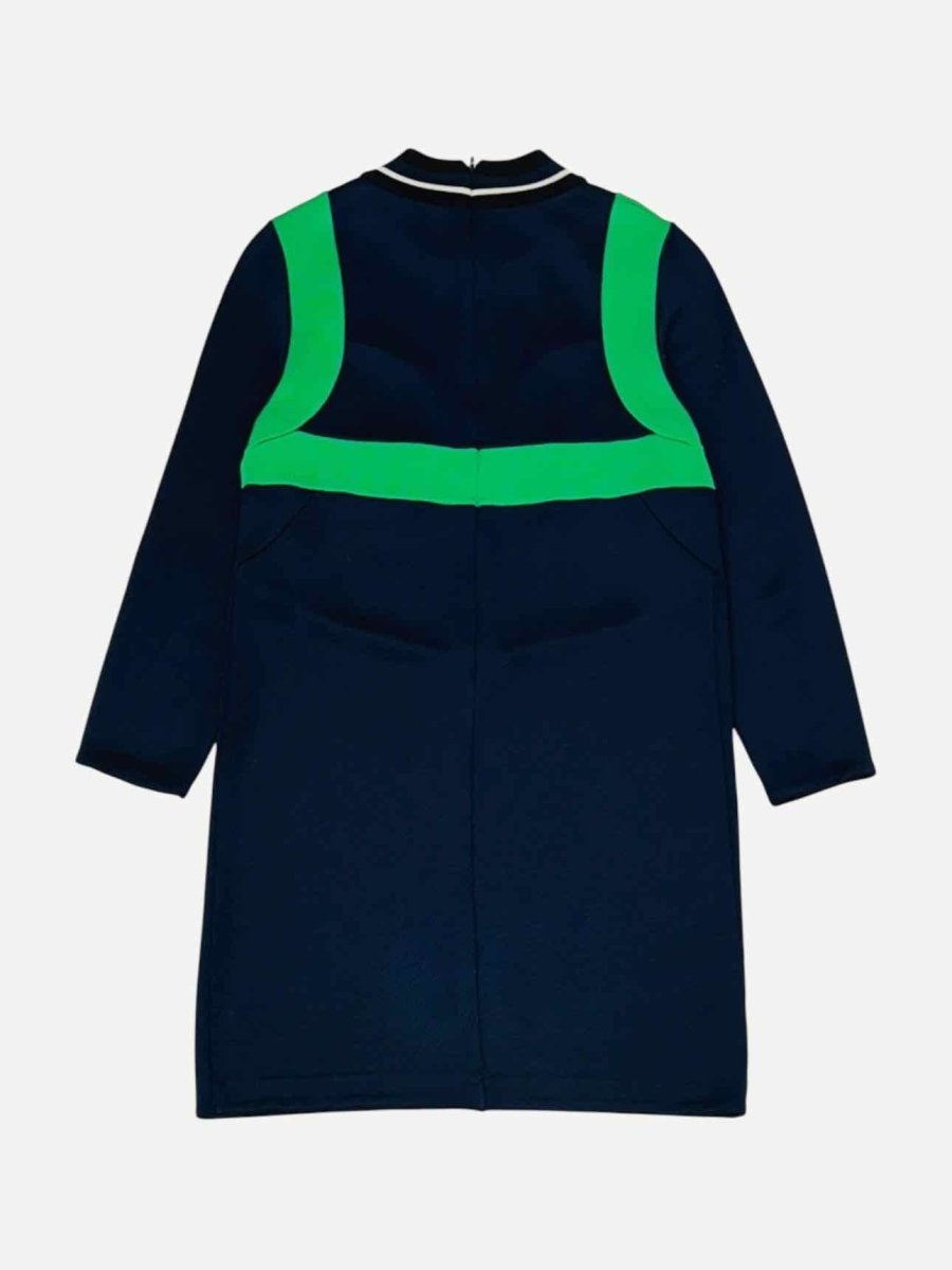 Pre - loved PRADA Knit Blue & Green Mini Dress at Reems Closet