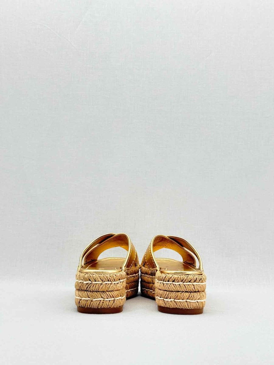 Pre - loved PRADA Metallic Gold Size EU 36 Platform at Reems Closet