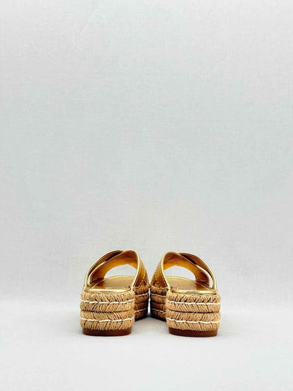 Pre - loved PRADA Metallic Gold Size EU 36 Platform at Reems Closet