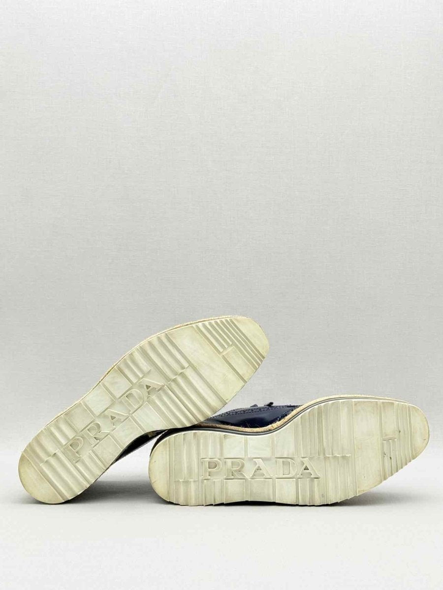 Pre - loved PRADA Navy Blue Size EU 39 Oxfords at Reems Closet