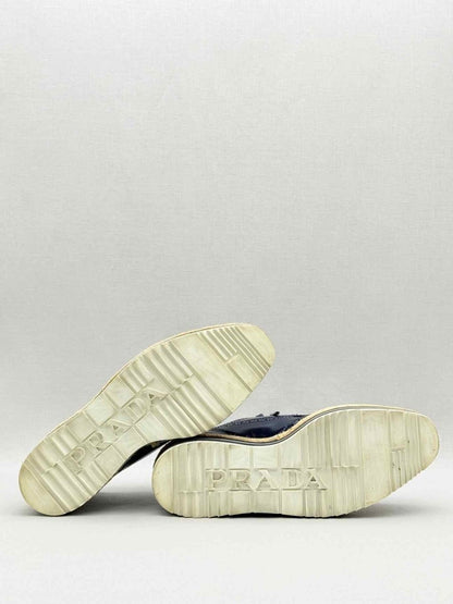 Pre - loved PRADA Navy Blue Size EU 39 Oxfords at Reems Closet