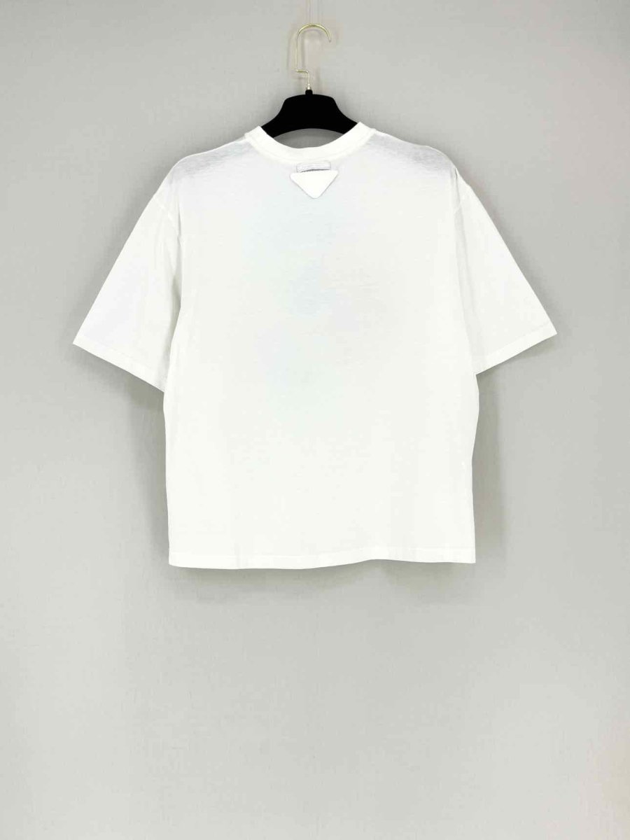 Pre - loved PRADA Neon Banana White Size Small T-shirt at Reems Closet