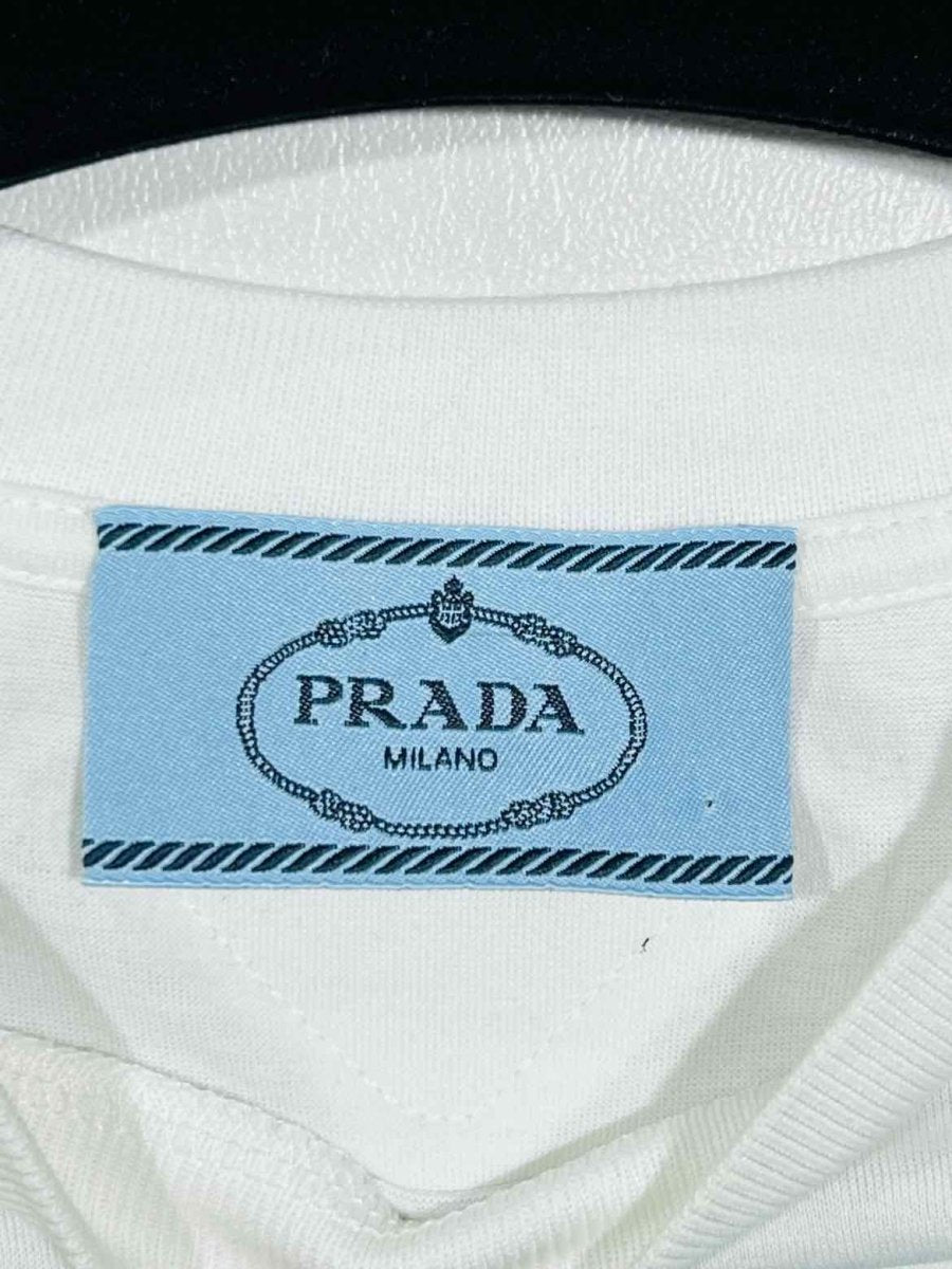 Pre - loved PRADA Neon Banana White Size Small T-shirt at Reems Closet
