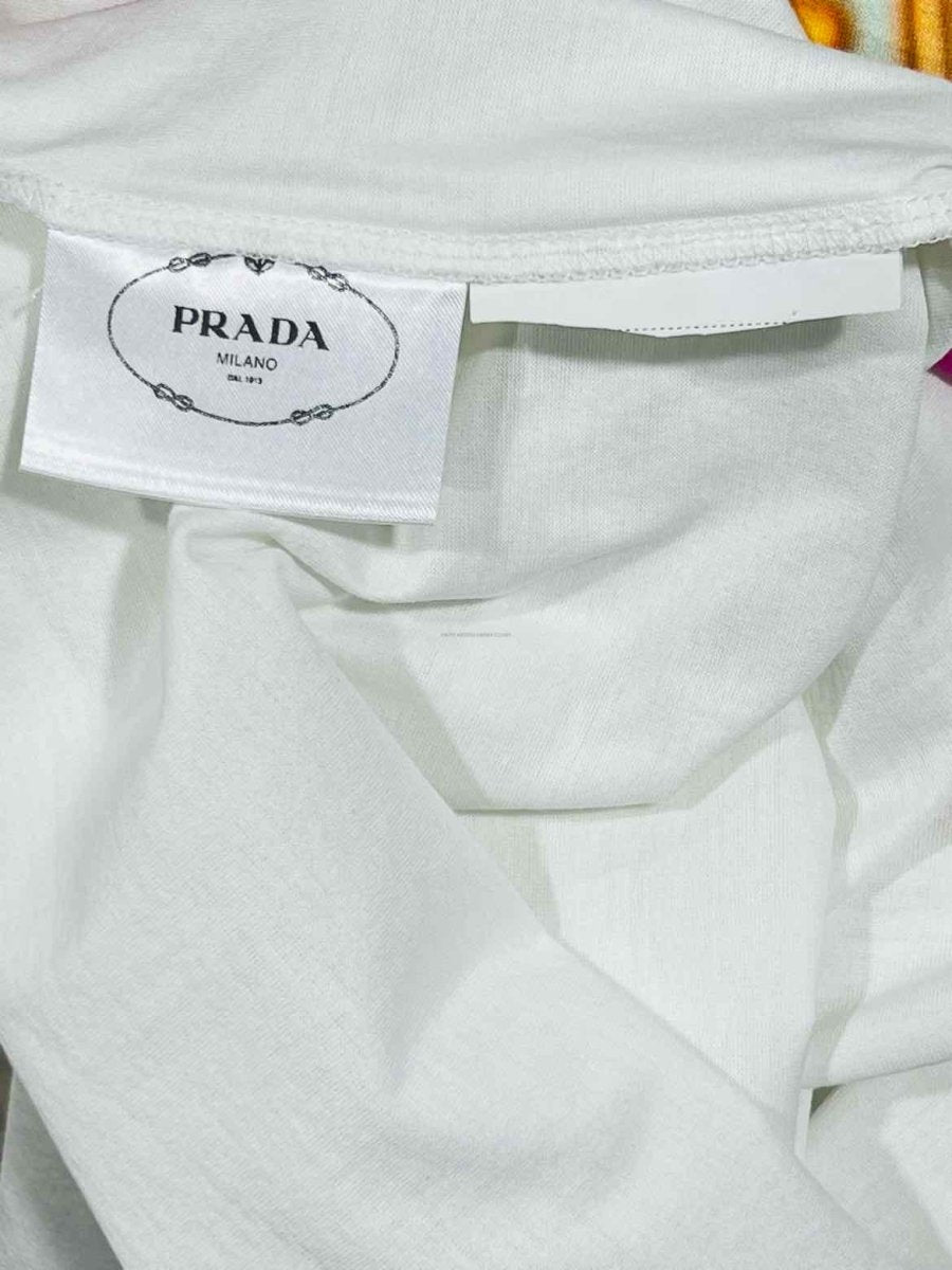 Pre - loved PRADA Neon Banana White Size Small T-shirt at Reems Closet