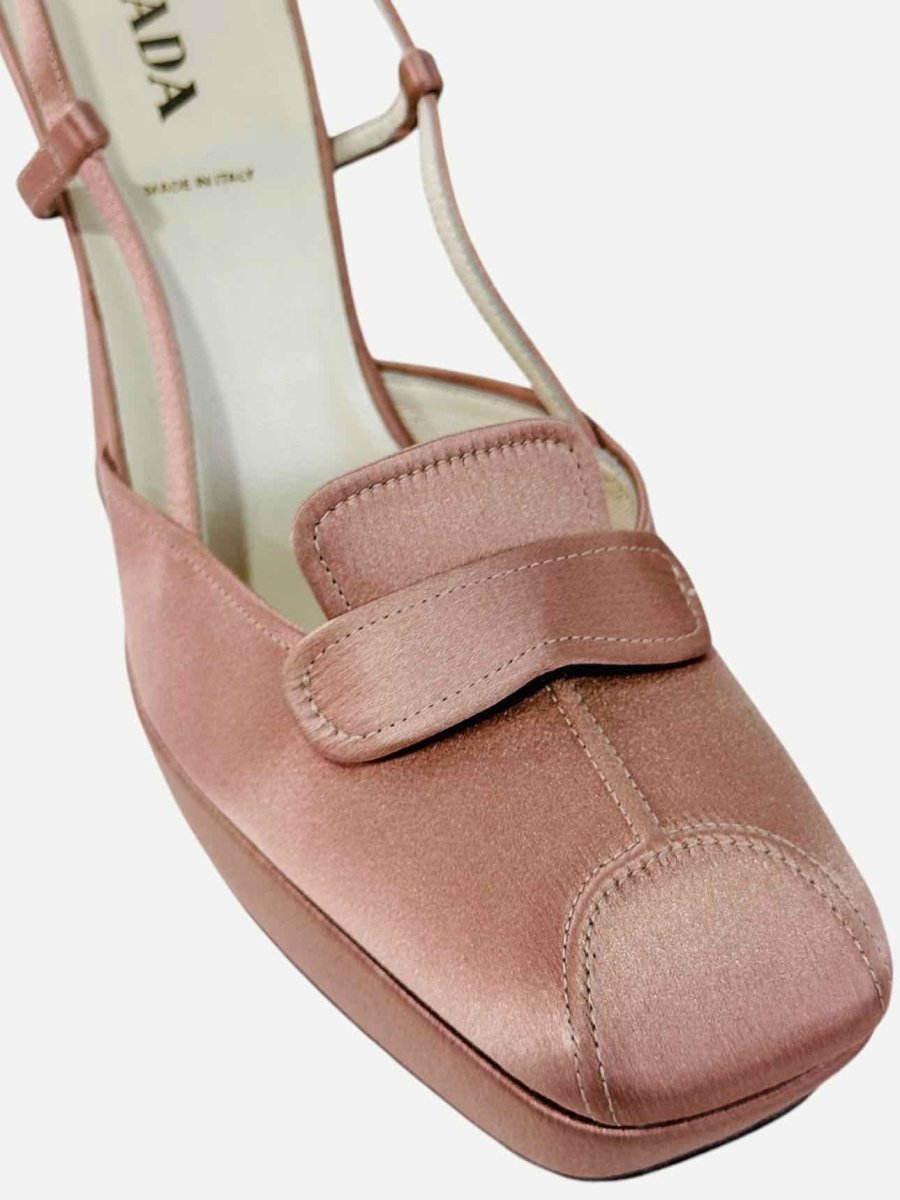 Pre - loved PRADA Odette Pink Slingbacks at Reems Closet