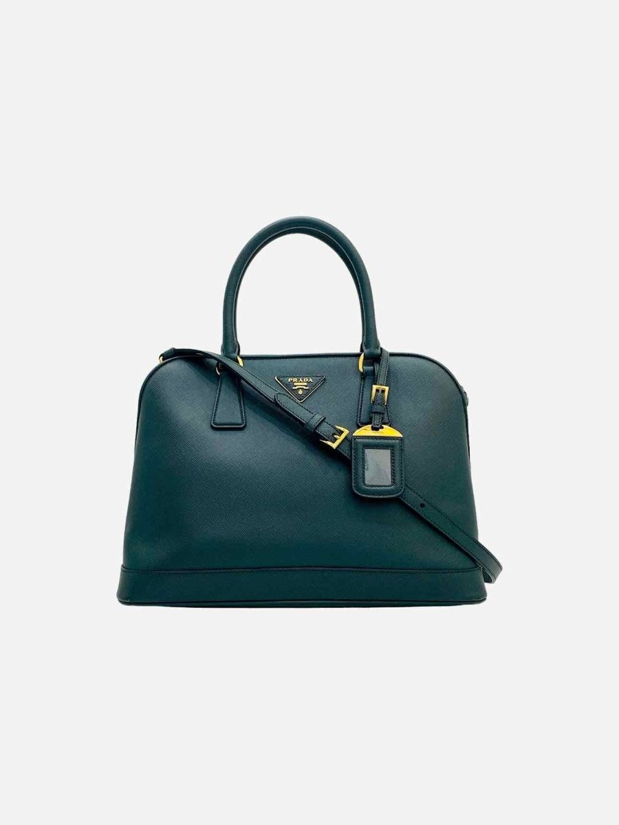 Pre - loved PRADA Open Promenade Green Top Handle at Reems Closet