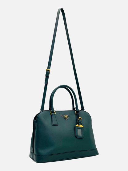 Pre - loved PRADA Open Promenade Green Top Handle at Reems Closet