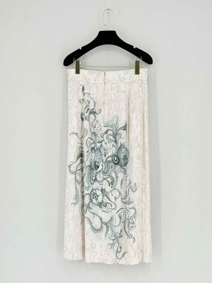 Pre - loved PRADA Pale Pink Printed Size US 4 Knee Length Skirt at Reems Closet