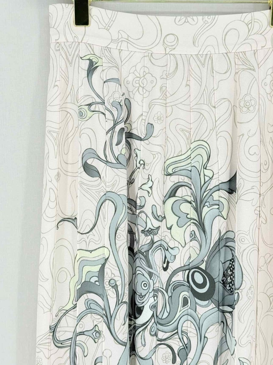 Pre - loved PRADA Pale Pink Printed Size US 4 Knee Length Skirt at Reems Closet