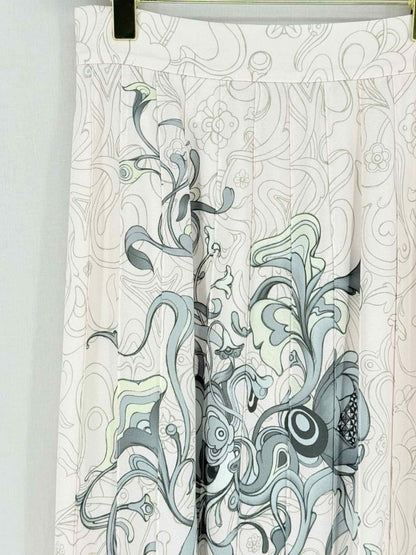 Pre - loved PRADA Pale Pink Printed Size US 4 Knee Length Skirt at Reems Closet