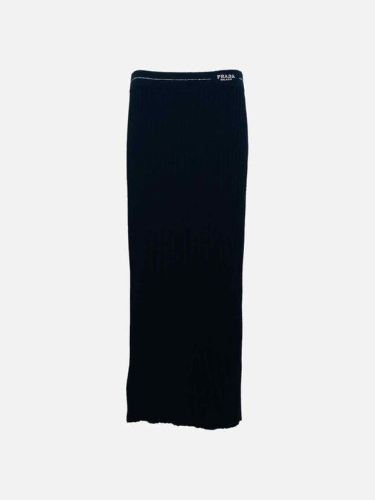 Pre - loved PRADA Pencil Black Midi Skirt at Reems Closet