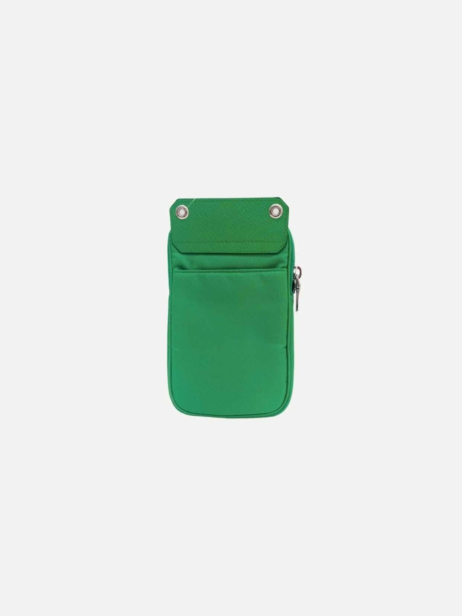 Pre - loved PRADA Phone Case Green Crossbody at Reems Closet