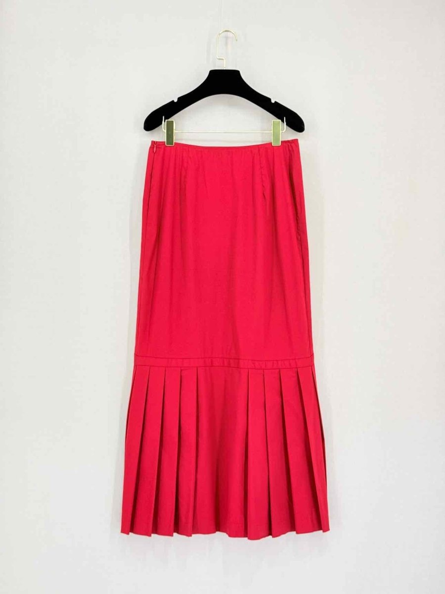 Pre-loved PRADA Pleated Red Size US 6 Long Skirt at Reems Closet