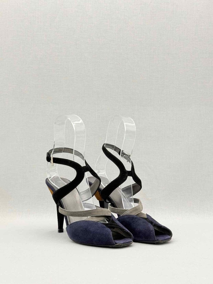Pre - loved PRADA Purple & Black Size EU 37 Heeled Sandals at Reems Closet