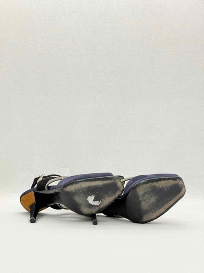 Pre - loved PRADA Purple & Black Size EU 37 Heeled Sandals at Reems Closet