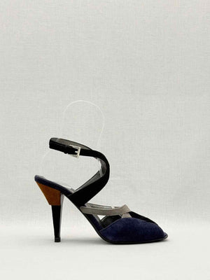 Pre - loved PRADA Purple & Black Size EU 37 Heeled Sandals at Reems Closet