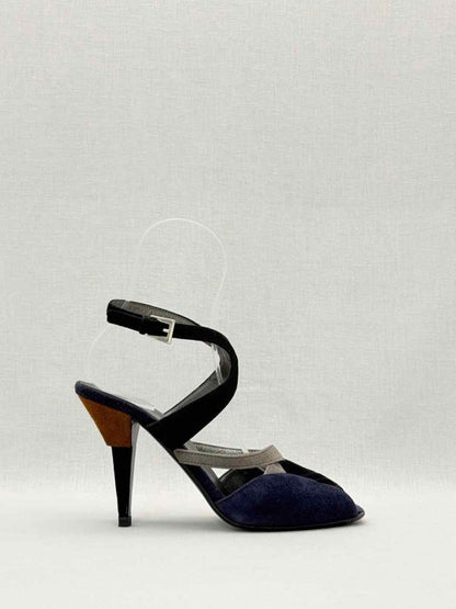 Pre - loved PRADA Purple & Black Size EU 37 Heeled Sandals at Reems Closet
