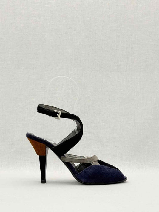 Pre - loved PRADA Purple & Black Size EU 37 Heeled Sandals at Reems Closet