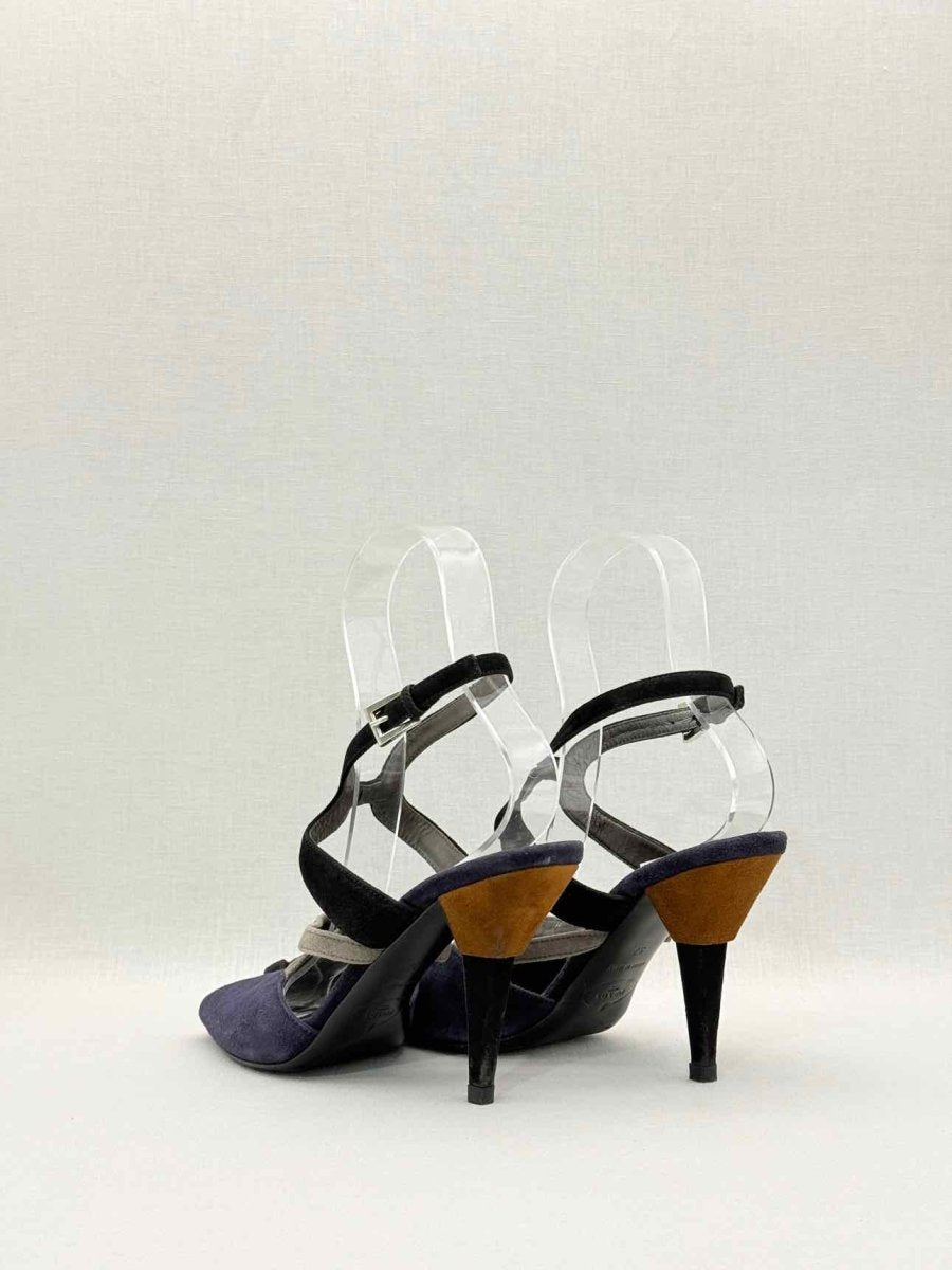 Pre - loved PRADA Purple & Black Size EU 37 Heeled Sandals at Reems Closet