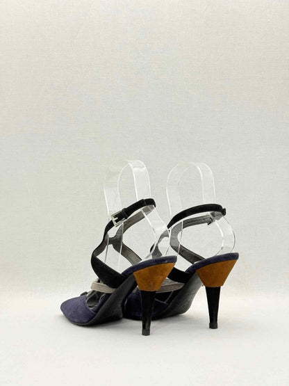 Pre - loved PRADA Purple & Black Size EU 37 Heeled Sandals at Reems Closet