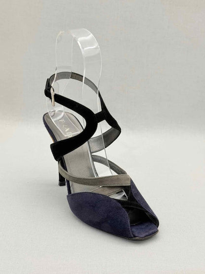 Pre - loved PRADA Purple & Black Size EU 37 Heeled Sandals at Reems Closet