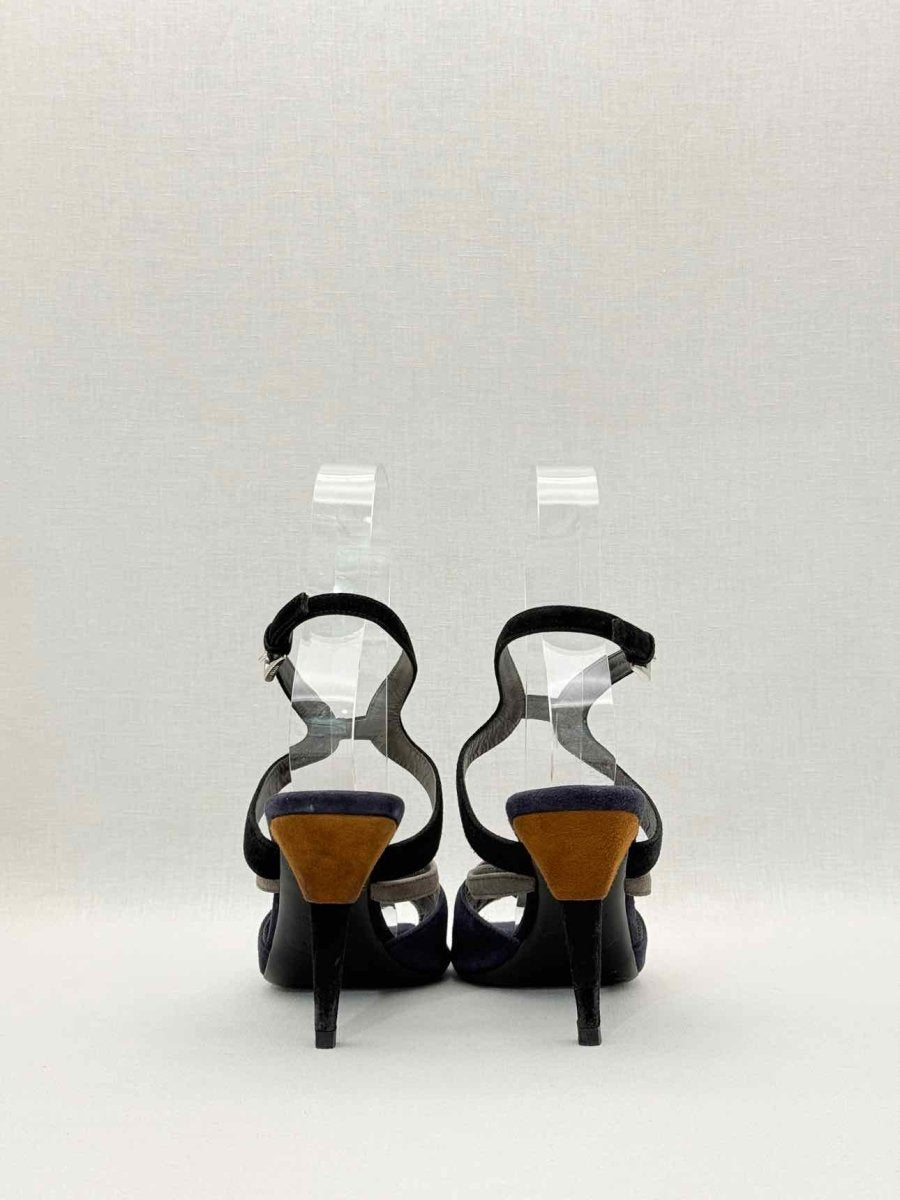 Pre - loved PRADA Purple & Black Size EU 37 Heeled Sandals at Reems Closet