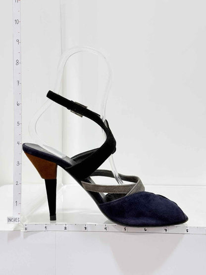 Pre - loved PRADA Purple & Black Size EU 37 Heeled Sandals at Reems Closet
