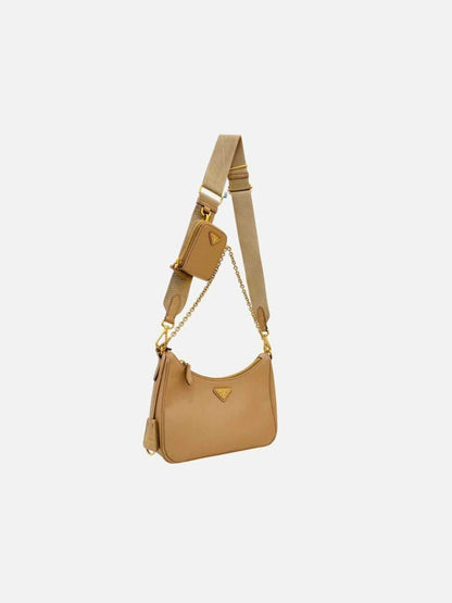 Pre - loved PRADA Re - edition 2005 Beige Shoulder Bag at Reems Closet