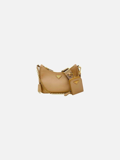 Pre - loved PRADA Re - edition 2005 Beige Shoulder Bag at Reems Closet