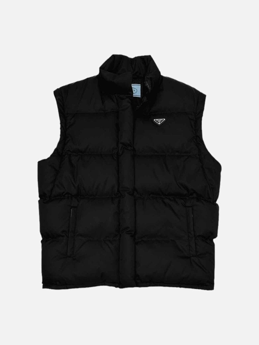 Pre - loved PRADA Re - Nylon Black Quilted Jacket at Reems Closet