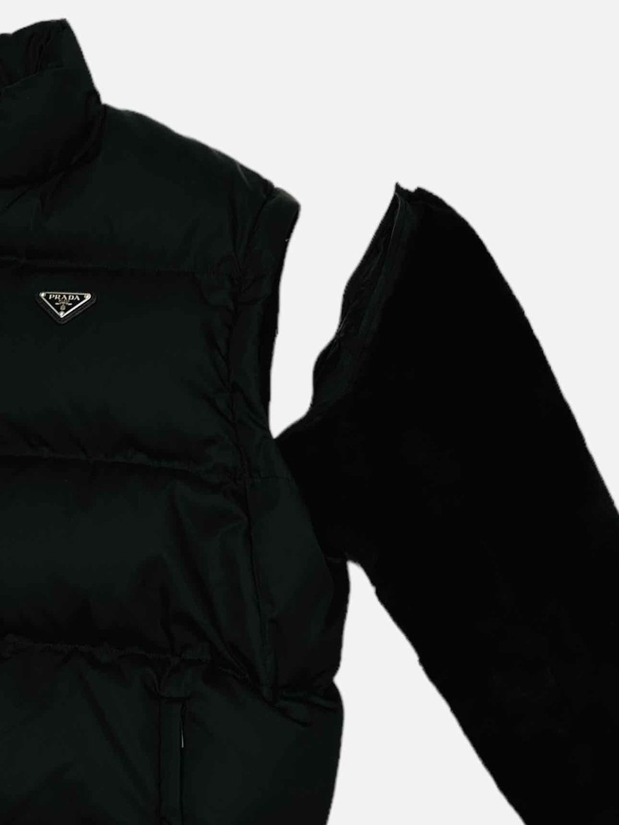 Pre - loved PRADA Re - Nylon Black Quilted Jacket at Reems Closet