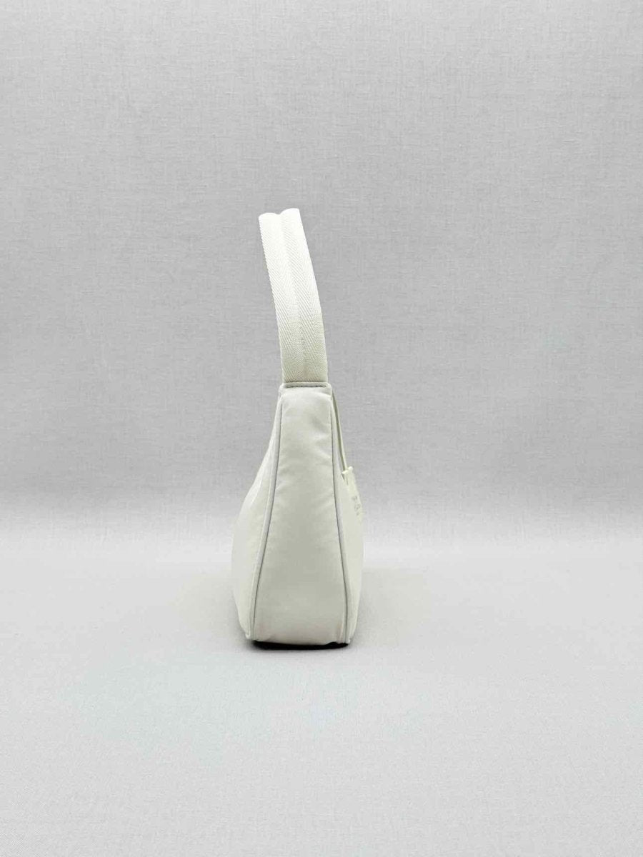 Pre - loved PRADA Re - Nylon Off - white Hobo bag at Reems Closet