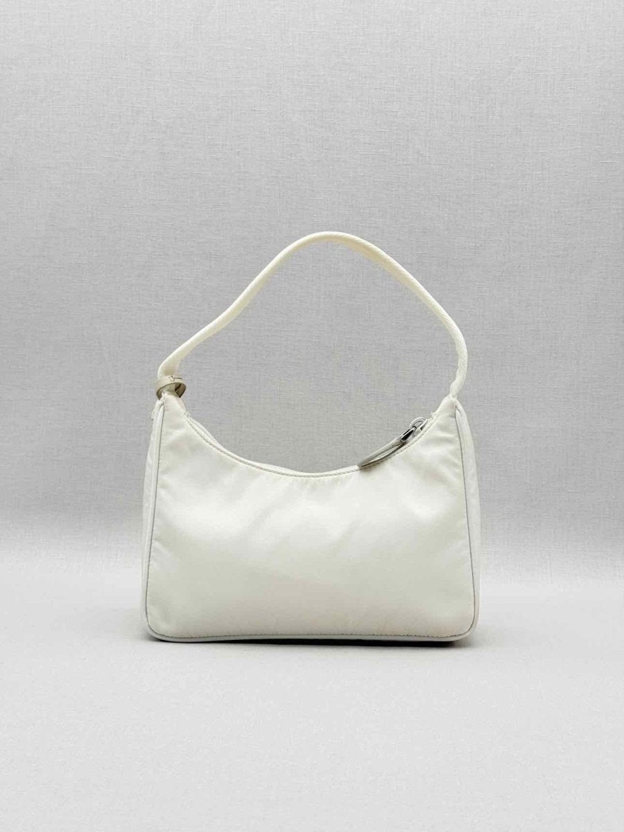 Pre - loved PRADA Re - Nylon Off - white Hobo bag at Reems Closet