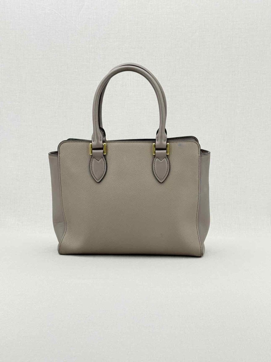 Pre - loved PRADA Saffiano Lux Grey Tote Bag at Reems Closet