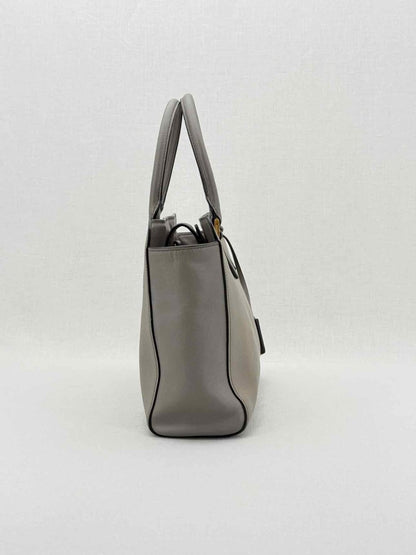 Pre - loved PRADA Saffiano Lux Grey Tote Bag at Reems Closet
